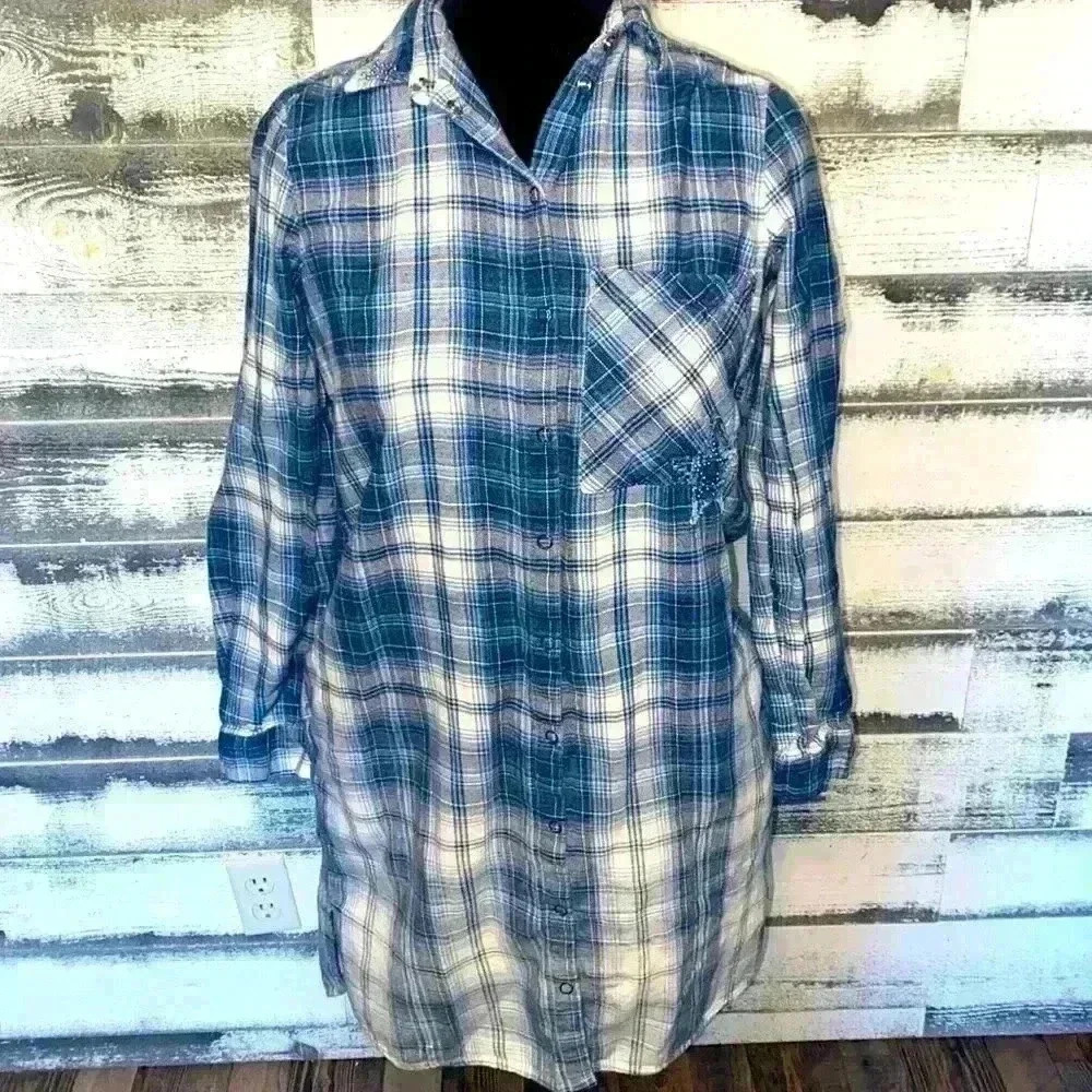 Zara Basic Denim Flannel Tunic Dress size XSMALL